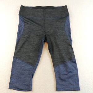 Outdoor Voices Womens TechSweat Two Tone Leggings Sz XL Cropped Blue Black